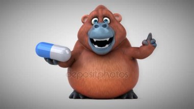 çizgi film karakteri holding hap eğlenceli 