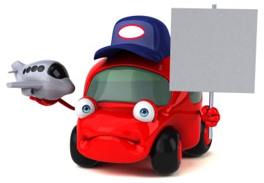 Eğlenceli araba holding uçak 