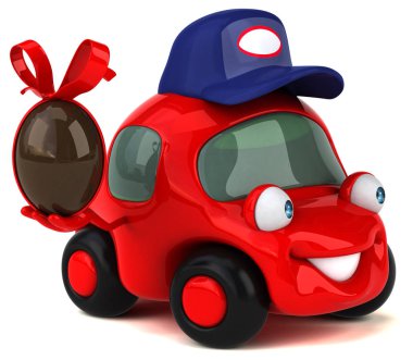 Eğlenceli araba holding yumurta  