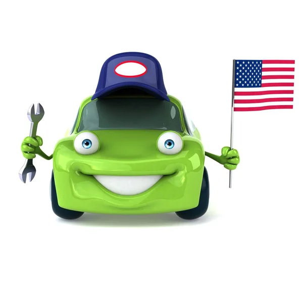 Car holding flag — Stock Photo, Image