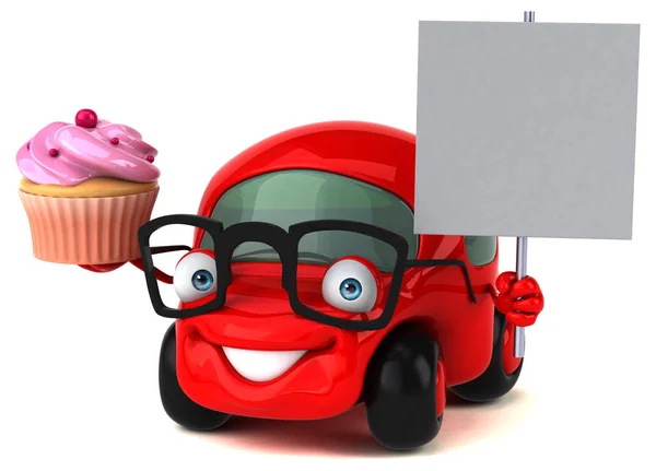 Spaß Auto hält Cupcake — Stockfoto