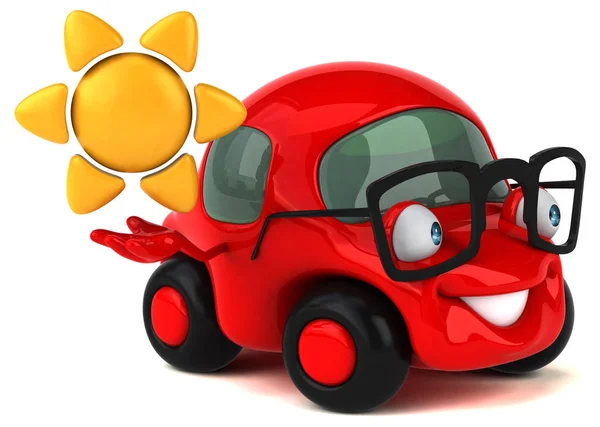 Fun car holding  sun — Stock Photo, Image