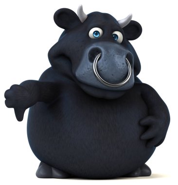 siyah boğa gösteren parmak aşağı