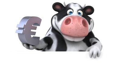 çizgi film karakteri holding euro
