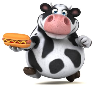 Eğlenceli karakter holding hotdog 