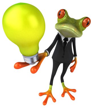 çizgi film karakteri holding ampul