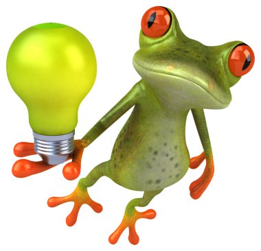 çizgi film karakteri holding ampul