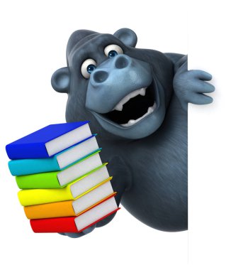 kitap tutan çizgi film karakteri 