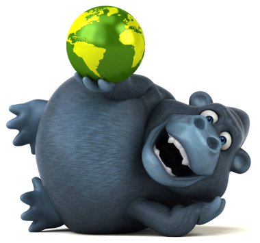 çizgi film karakteri holding gezegen 