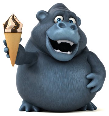 goril holding dondurma eğlenceli 