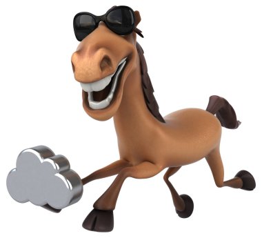 bulut işareti tutarak çizgi film karakteri