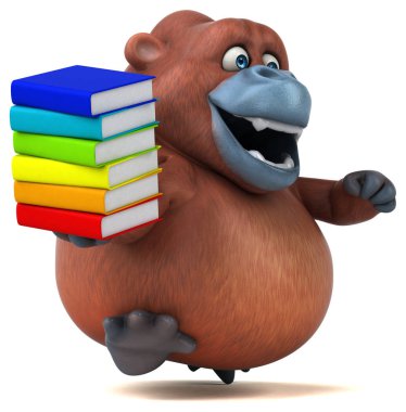 kitap tutan çizgi film karakteri 