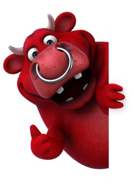 Kırmızı boğa gösteren parmak