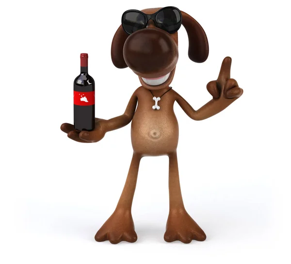 Personaje de dibujos animados celebración de vino —  Fotos de Stock