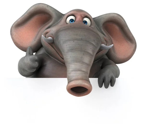 Elefante gris mostrando el dedo hacia arriba —  Fotos de Stock
