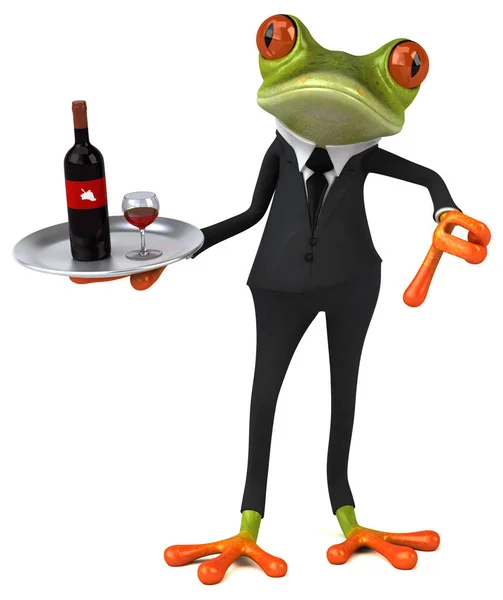 Seriefiguren håller vin — Stockfoto