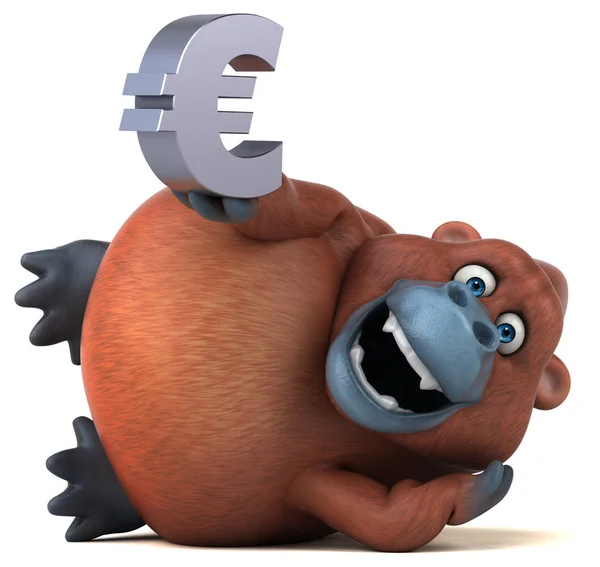 Personaggio dei cartoni animati in possesso di euro — Foto Stock