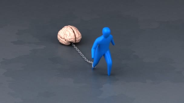Yük sembolü ile beyin — Stok video