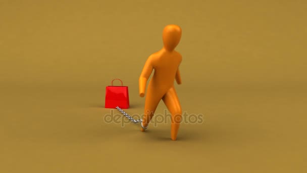 Símbolo de carga com saco de compras — Vídeo de Stock