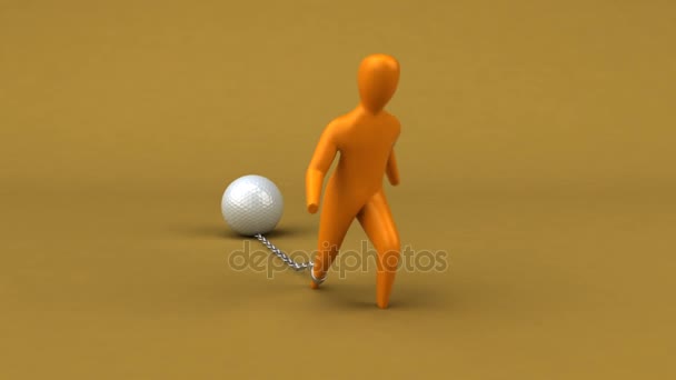 ボールを持つ負担シンボル — ストック動画