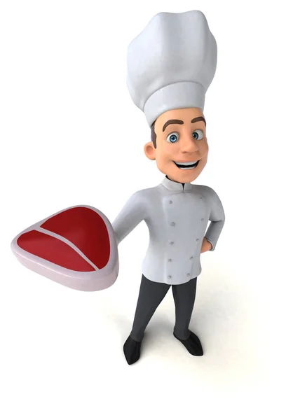 Chef holding  meat — Stock Photo, Image