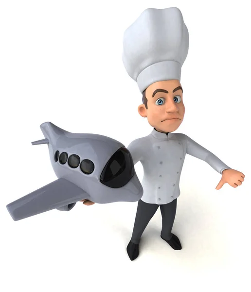 Chef memegang pesawat — Stok Foto