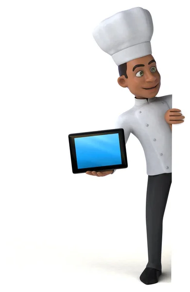 Chef segurando tablet — Fotografia de Stock