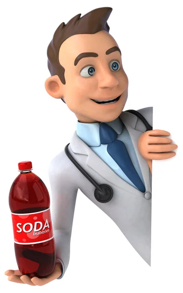 Médecin tenant soda — Photo