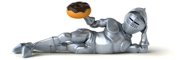 Knight holding donut — Stock Photo, Image