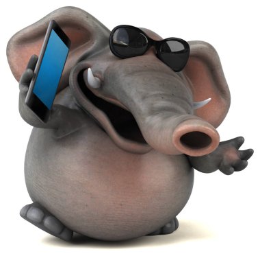 komik çizgi film karakteri ile smartphone 