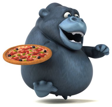 çizgi film karakteri pizza holding 