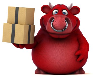 kutuları tutarak çizgi film karakteri