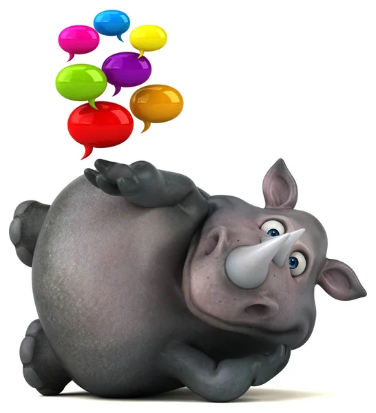 Personagem de desenho animado segurando bolhas — Fotografia de Stock