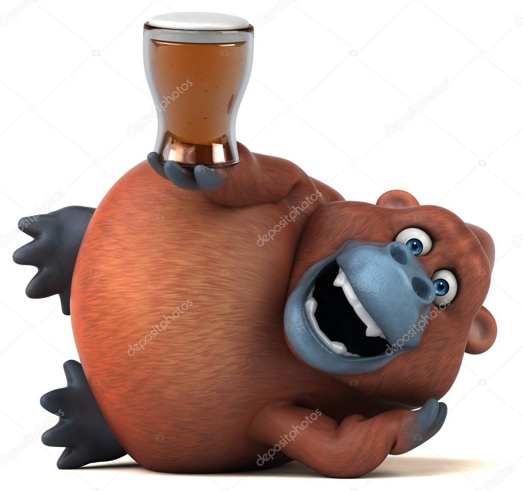 cartoon character holding beer  