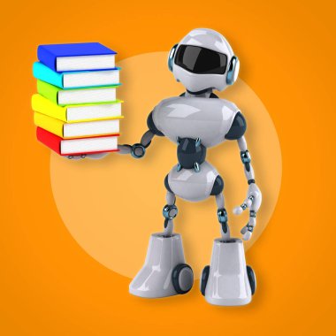  Robot holding kitaplar 