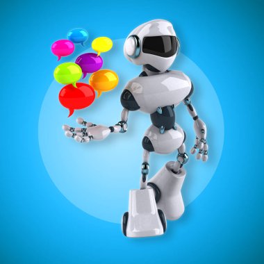  Robot holding kabarcıklar 