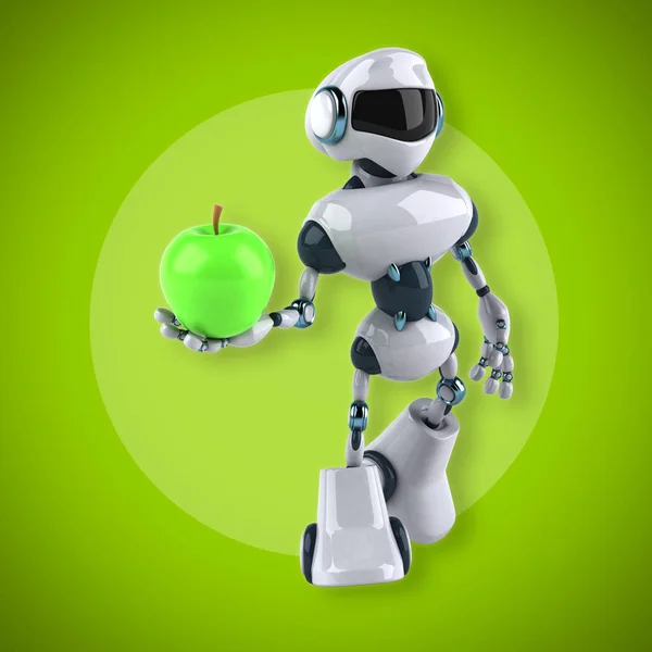 Robot segurando maçã — Fotografia de Stock
