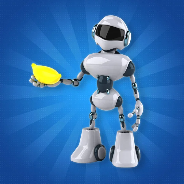 Robot segurando banana — Fotografia de Stock