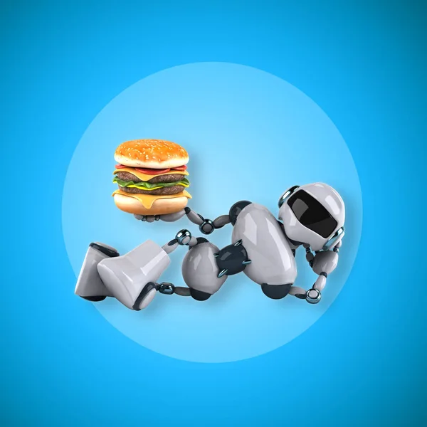 Robot holding burger — Stock Photo, Image