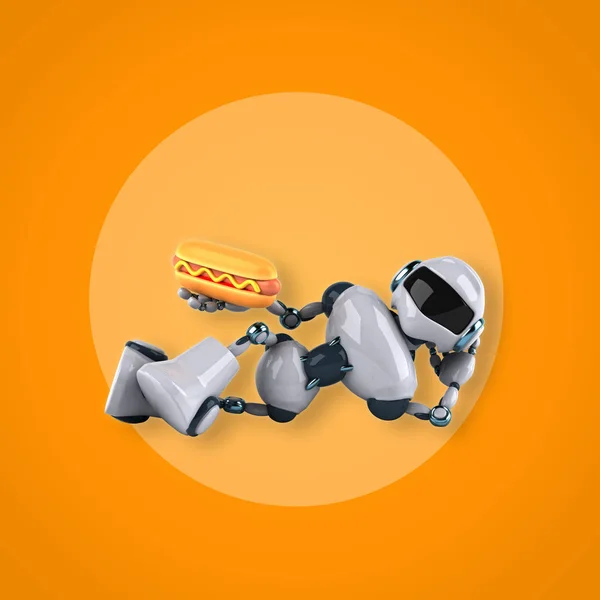 Robot holding hotdog — Stock Photo, Image