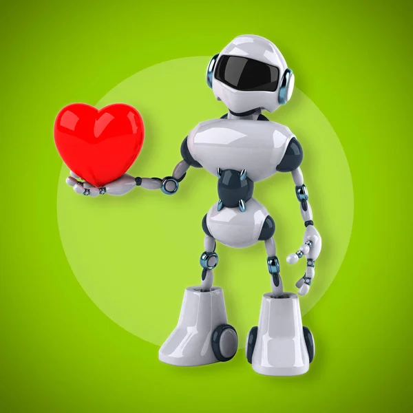 Robot che tiene il cuore — Foto Stock