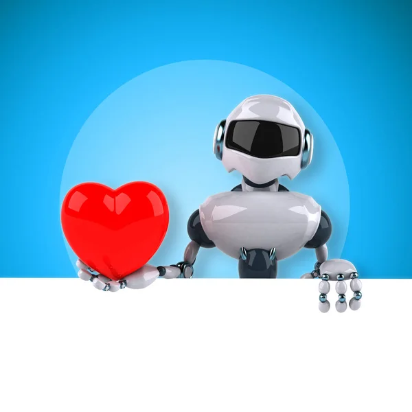 Roboter med hjerte. – stockfoto