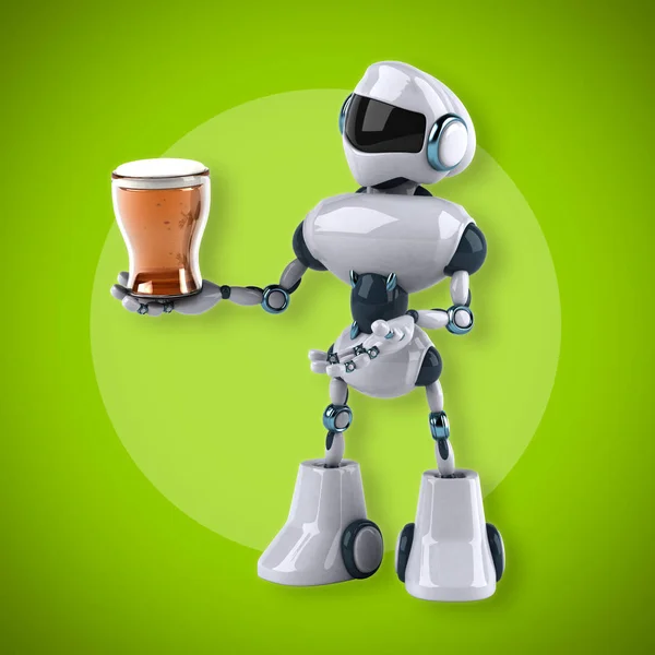 Robô segurando cerveja — Fotografia de Stock