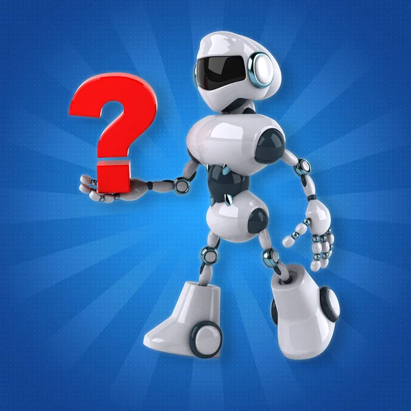 Robot sosteniendo signo de interrogación —  Fotos de Stock