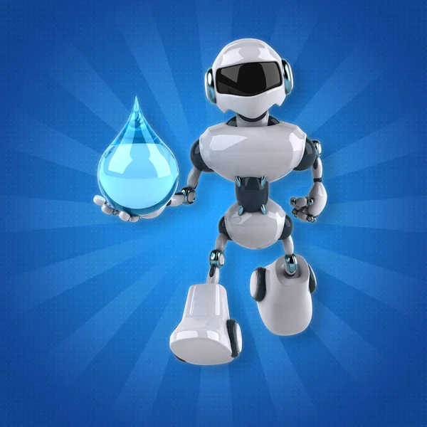 Robot segurando gota — Fotografia de Stock