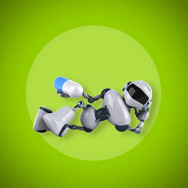 Roboter hält Pille — Stockfoto