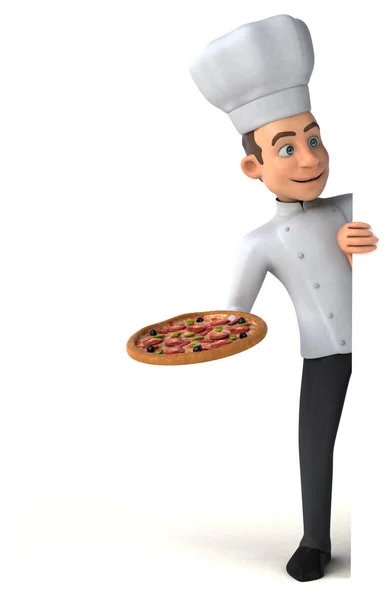 Koch mit Pizza — Stockfoto