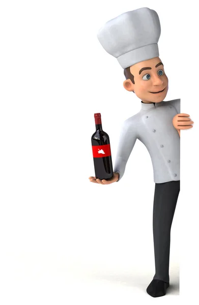 Chef sosteniendo vino — Foto de Stock