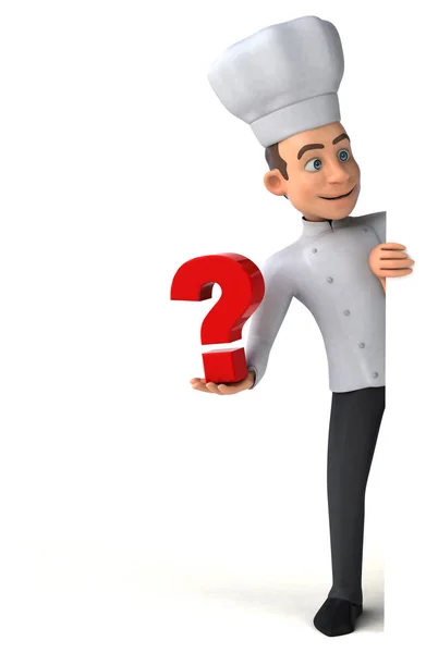 Chef holding question mark — Stock Photo, Image