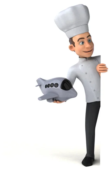 Chef holding plane — Stock Photo, Image